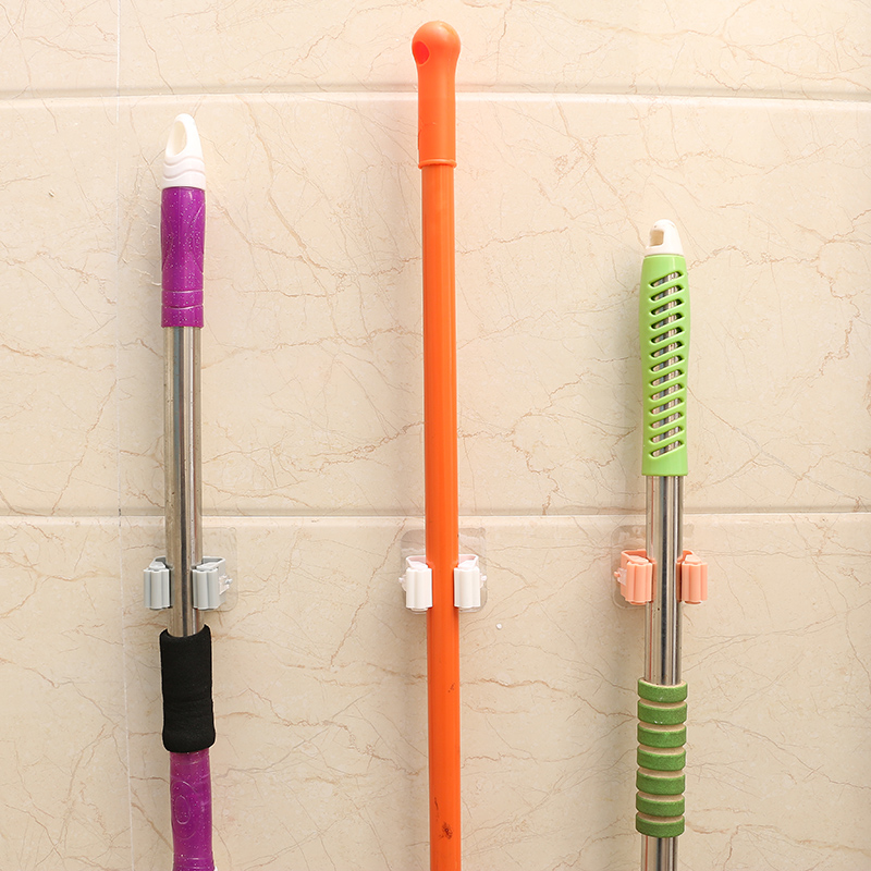 免打孔挂拖把架卫生间拖把挂钩浴室粘钩扫把挂架卡座拖把夹置物架