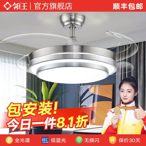 领王隐形风扇灯吊扇灯客厅餐厅卧