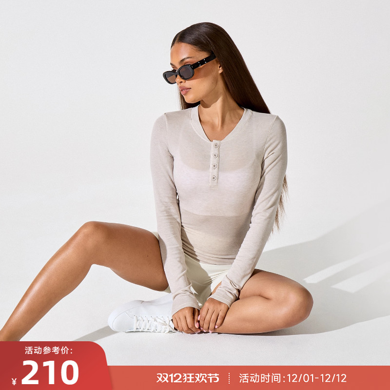 RESHAPE/重塑之路 圆领纽扣含羊毛舒适运动长袖ButtonWool