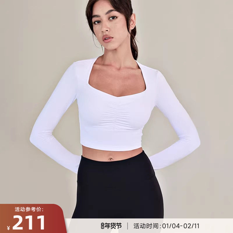 RESHAPE/重塑之路 带胸垫高弹柔软运动长袖露脐上衣Elegance,运动服/休闲服装,健身衣,淘宝优惠券,粉丝福利购,淘宝优惠卷