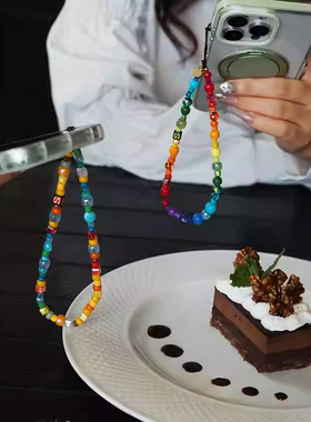 彩色糖果缤纷系列手机链手腕装饰防摔手机绳可爱少女手机配件时尚