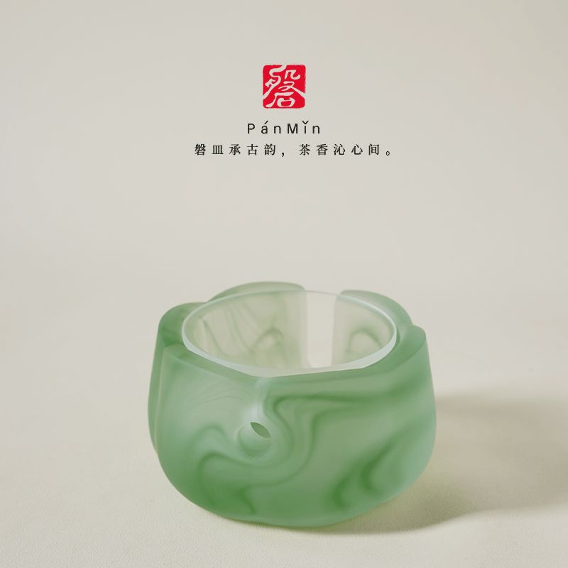 磐皿｜水墨琉璃温茶器-梅花-绿-蜡烛底座保温炉加热煮茶温茶器,餐饮具,煮茶炉,淘宝优惠券,粉丝福利购,淘宝优惠卷