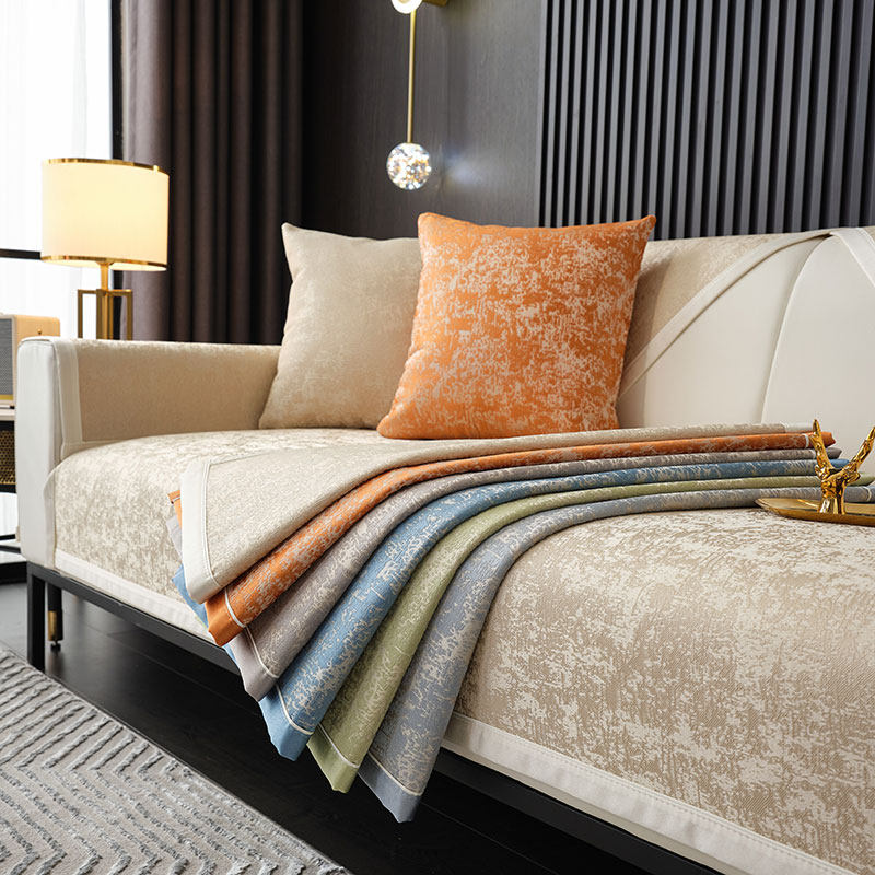 轻奢雪尼尔沙发垫四季通用靠背巾盖布防滑简约沙发套罩高级感坐垫