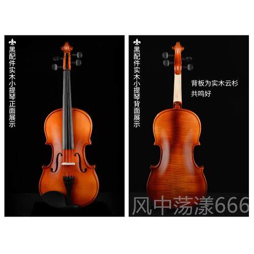 正品实木小提琴童成人学者提小提琴练习儿进阶考级演奏小琴乐初器