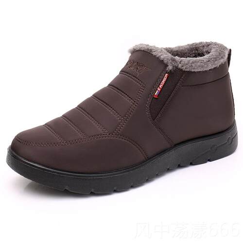 正品老北冬京布鞋中年人季丝老绒暖底棉鞋防水防滑软爸爸休闲男鞋