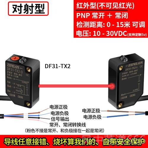 正品方形外对红射光电开关传感器E3Z-PT611 T8A三线NN PNP感应开