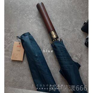 正品德人国风暴木实直骨自动商务伞晴雨伞男士双防风超大结实长柄