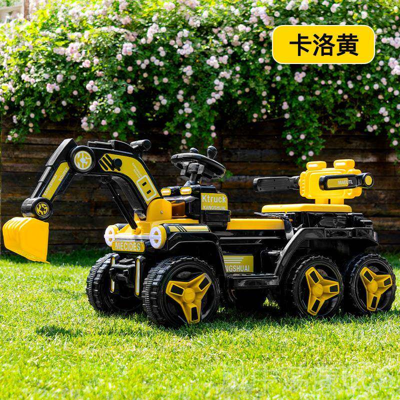 正品儿童电动挖掘机可坐大人宝号宝遥控挖土机男小孩超工大女玩具