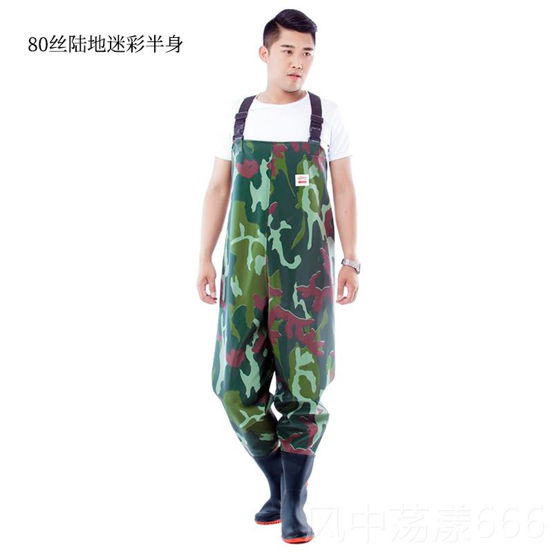 正品雨下水裤半身防水鱼裤连皮体雨鞋裤叉防护钓鱼衣服加厚耐磨雨图片