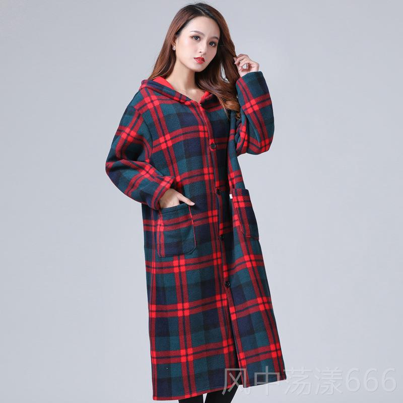 正品冬季保棉暖加长罩长衣女上人衣外套大加绒加厚工作服过膝中款