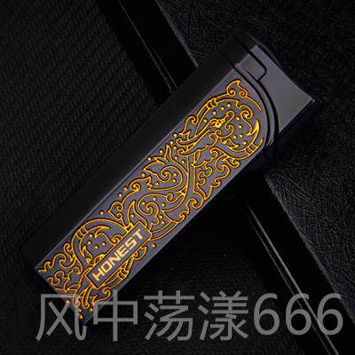 正品百诚新品火充气直冲打火机创意防个风性焰小巧迷你男士蓝色送