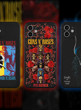 枪炮与玫瑰枪花乐队华为荣耀小米OPPO红米realme三星vivo一加iQOO78手机壳适用16苹果13iPhone12promax14xr15