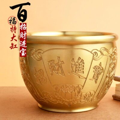 黄铜招财聚宝盆手工摆件
