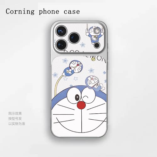 苹果iPhone17小羊皮手机多啦A梦保护套适用于小米17一加Ace5至尊版华为Nova15OPPOfindx9proIQOO