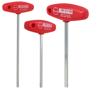 日本weeber威也进口t型内六角扳手胶柄加长150 350mm平头6mm 200