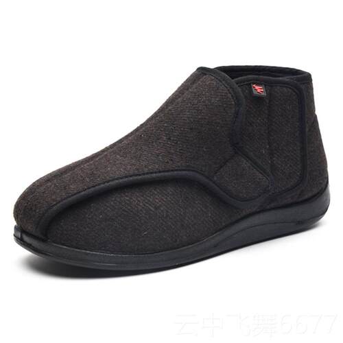 正品冬季中帮加绒加糖尿鞋鞋防滑厚可病调节魔术贴加宽脚棉肿鞋老