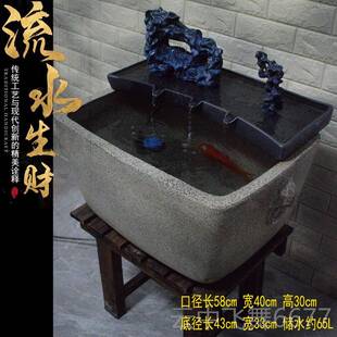 正品长方形鱼陶缸瓷缸金鱼缸锦鲤缸乌龟缸客厅阳台庭院大件缸流摆