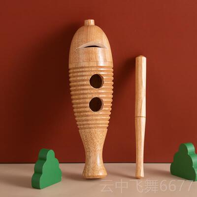 正品幼儿刮早教奥尔夫打击乐器鱼蛙成教人学教具橡木筒蛙鸣棒拟声