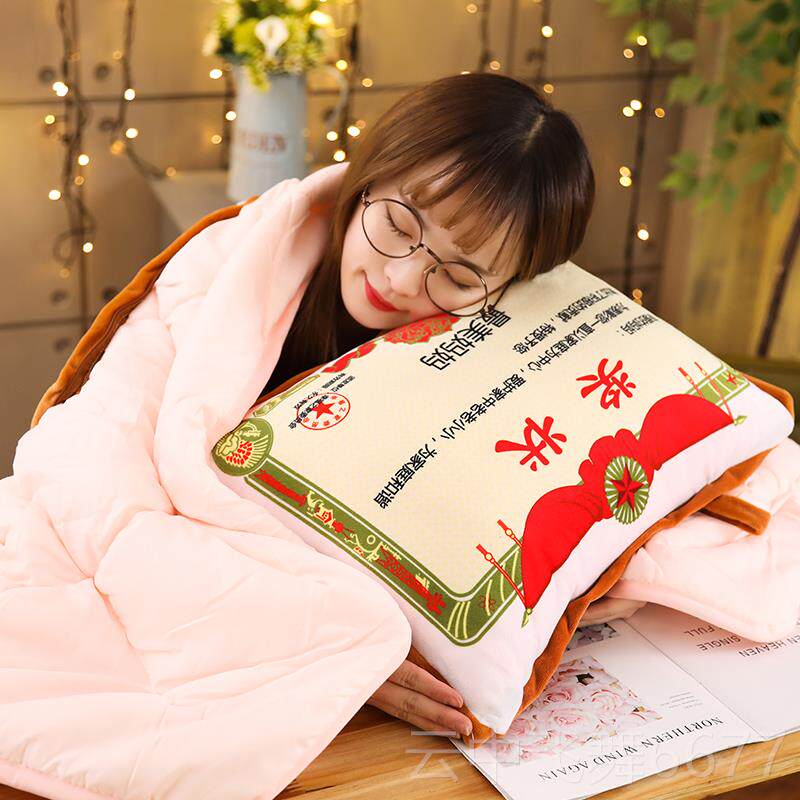 正品师制节婆定奖状抱枕头被子教老公七夕节送男女朋友浪漫的生日