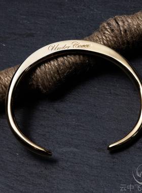 正品UN桥DERC盾OVER 银手镯 高纹身G图腾锯齿腕饰 IZ情侣纯银手饰