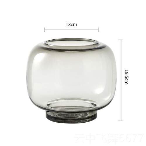 正品奢轻创高级感简约意玻璃花瓶明水透培玫瑰郁金香插花餐桌客厅