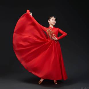 正品儿唱童演出服大摆表裙万疆灯火里的中国舞合蹈服现代开场舞蹈