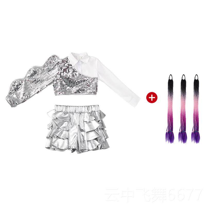 正品爵女童走秀潮服时尚个性六一童演服套装幼儿士舞服儿装酷女夏