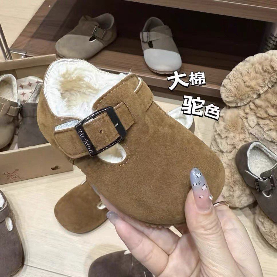 韩版儿童加绒博肯鞋保暖豆豆鞋