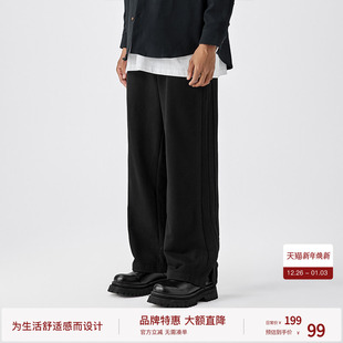 宽松运动裤 BODYDREAM新款 休闲裤 男脚口开叉纯棉美式 子潮 直筒卫裤