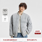 BODYDREAM680G绒感棒球服羽绒服鸭绒外套休闲通勤夹克 后领刺绣