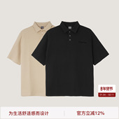 BODYDREAM华夫格POLO衫 t恤 宽松休闲重磅情侣装 复古翻领短袖 男夏季