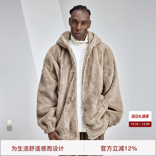 BODYDREAM座山雕加厚毛绒外套男冬装仿皮毛保暖cozy松绒系棉服