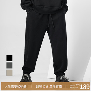 BODYDREAM加绒裤潮流时尚保暖宽松休闲百搭运动束脚卫裤男