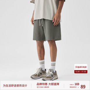 宽松直筒五分裤 BODYDREAM运动短裤 纯色凸骨绣工艺休闲裤 夏季 男士