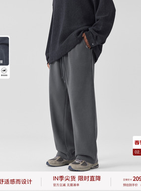 BODYDREAM400G重磅加绒卫裤黑色裤子男冬休闲裤Gery格雷系运动裤