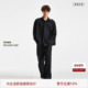 BODYDREAM暗门襟长袖 宽松休闲套装 黑衬衫 男两侧开叉复古衬衣外套
