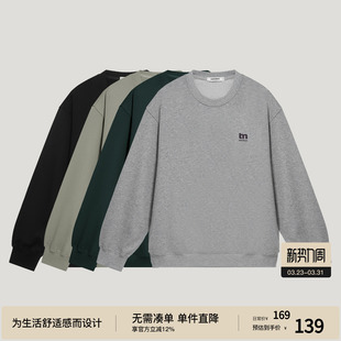 休闲套头衫 BODYDREAM无性别灰色圆领卫衣男春季 情侣m印花长袖