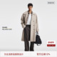 BODYDREAM平驳领双排扣长款 风衣外套高级感垫肩大衣 后背活褶扣袢