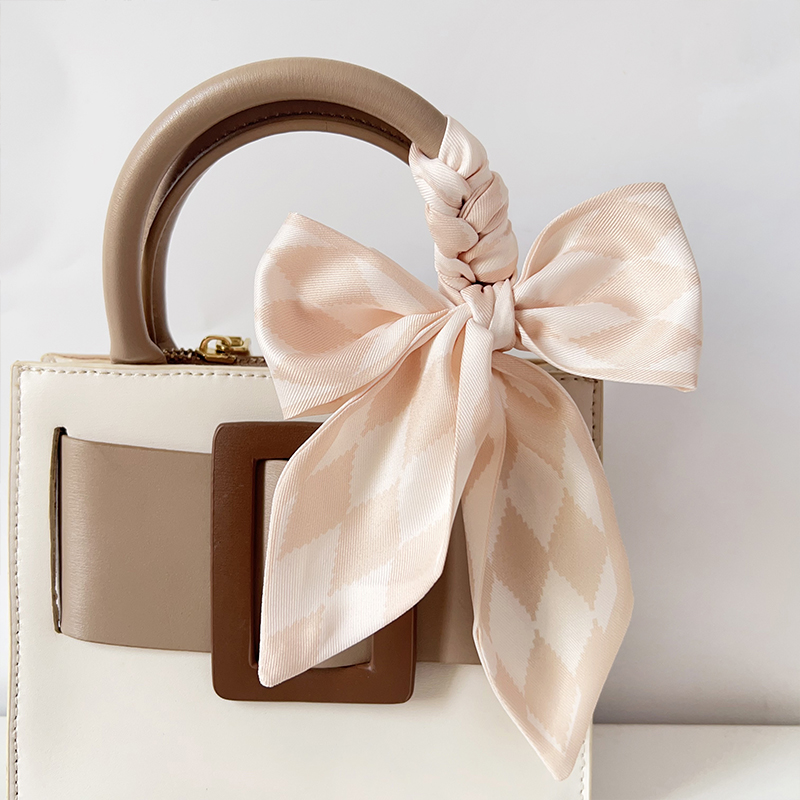 丝巾绑包手柄丝带菱格小长条飘带女缠包带春夏季百搭细窄扎发飘带