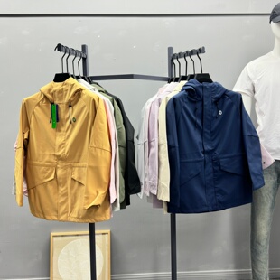 0素家平替 春秋宽松廓形连帽风衣外套 日线户外山系防风防泼水女装