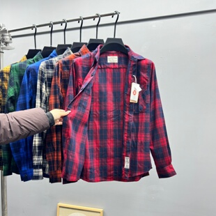 出老美尖货！复古格子上衣外套男士春秋水洗重磅磨毛休闲宽松衬衫