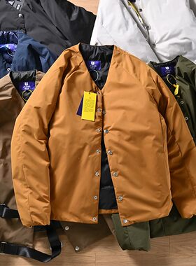 外贸出口日单余单尾货秋冬户外防水保暖羽绒服无领夹克内胆外套男
