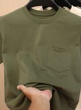 阿乐上身！百搭潮男！重磅阿美咔叽260G 新疆长绒棉短袖T恤14170