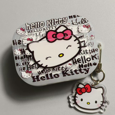 hello 凯蒂猫airpods pro3蓝牙耳机保护套适用2025款苹果airpods pro透明磨砂防摔华强北五代pro2耳机保护壳