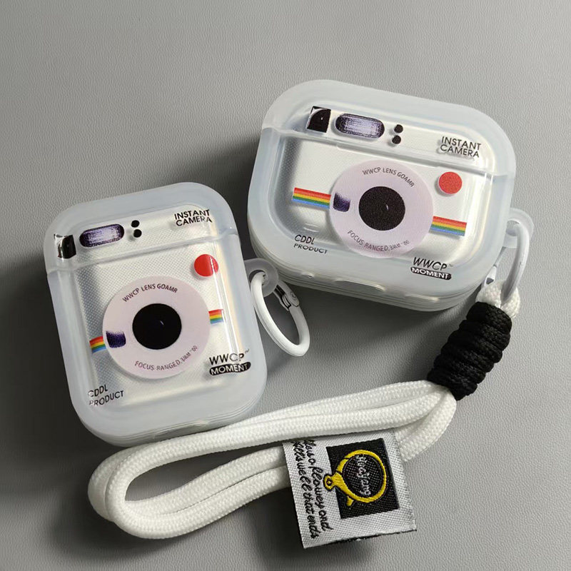 拍立得相机苹果耳机保护套适用airpods pro2耳机保护壳透明防摔airpods2/3/4/5代pro3保护壳原创个性保护套软