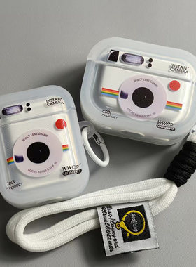 拍立得相机苹果耳机保护套适用airpods pro2耳机保护壳透明防摔airpods2/3/4/5代pro3保护壳原创个性保护套软