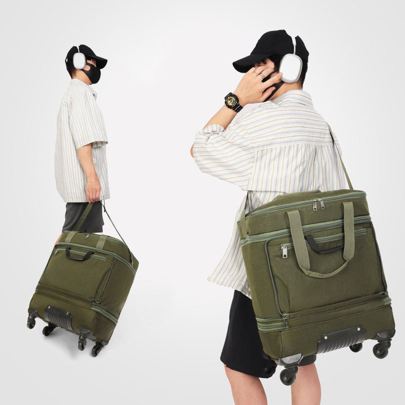 萨古奇带轮子的旅行包男款便携式可折叠放衣服一日游带轱辘带滑轮