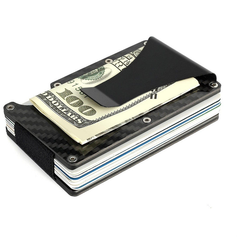 blocking carbon fiber money clip wallet id carbon fiber