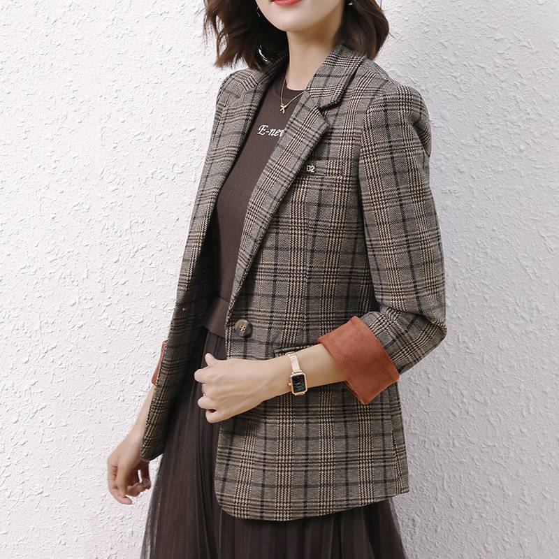 -Plaid small suit jacket women's autumn new British style sl 女装/女士精品 西装 原图主图