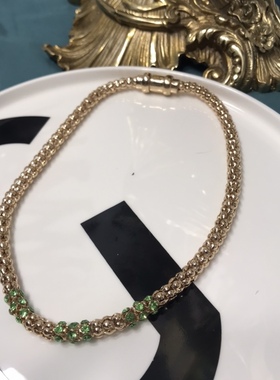 Vintage金色简约圆链锁骨链 老库存保存品